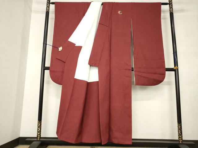 平和屋着物●豪華振袖　色無地　葡萄茶色　正絹　逸品　AABM2470ck