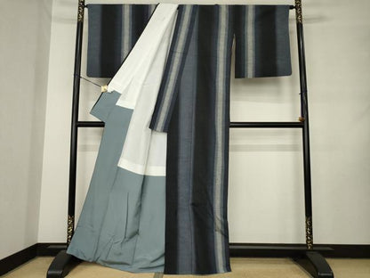 平和屋着物●上質な紬　間道　正絹　逸品　AABM2476ck