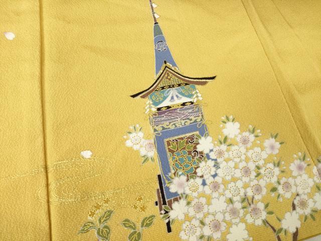 平和屋着物●豪華振袖　山車花文　金彩　鈴乃屋扱い　正絹　逸品　AABM2485ck