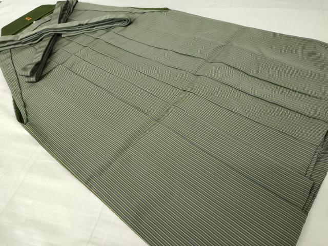 平和屋着物●男性　馬乗り袴　縞　正絹　逸品　AABM2490ck