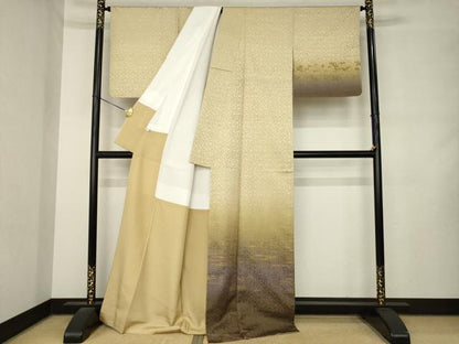 平和屋着物●創業280年　誉田屋源兵衛　訪問着　霞文　金彩　正絹　逸品　未使用　AABM2495ck