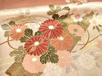 平和屋着物●訪問着　刺繍　花籬文　金銀彩　正絹　逸品　AABM2506ck
