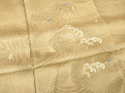 平和屋着物●色留訪問着　刺繍　立波文　正絹　逸品　未使用　AABM2508ck