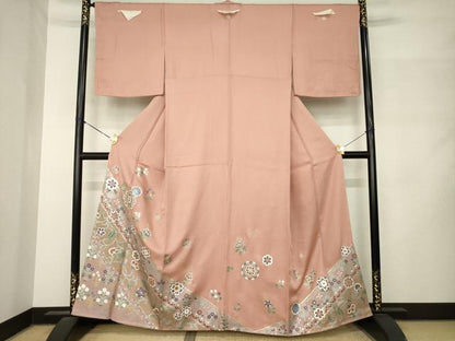 平和屋着物●豪華色留袖　更紗花文　金銀彩　正絹　逸品　AABM2512ck
