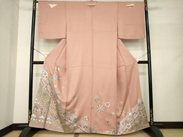 平和屋着物●豪華色留袖　更紗花文　金銀彩　正絹　逸品　AABM2512ck