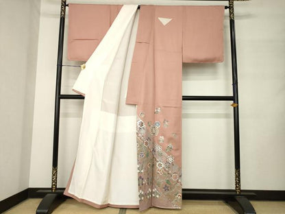平和屋着物●豪華色留袖　更紗花文　金銀彩　正絹　逸品　AABM2512ck