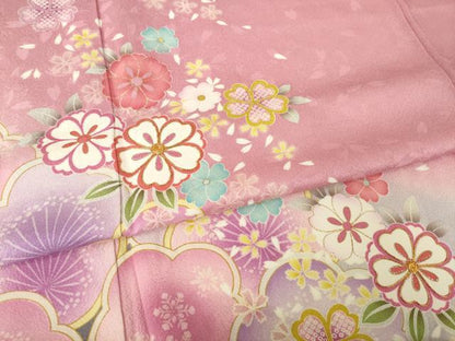 平和屋着物●豪華振袖　駒刺繍　舞花文　金糸　ロング丈　正絹　逸品　AABM2514ck