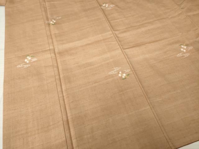 平和屋着物●上質な紬　流水花文　正絹　逸品　AABM2520ck