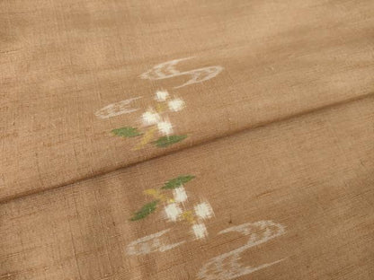 平和屋着物●上質な紬　流水花文　正絹　逸品　AABM2520ck