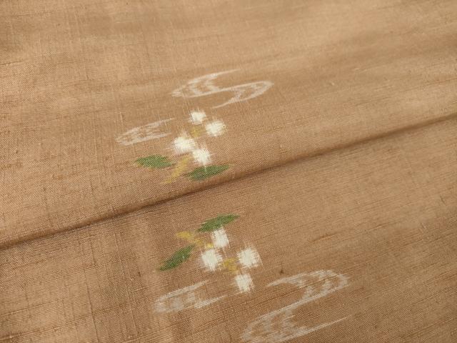 平和屋着物●上質な紬　流水花文　正絹　逸品　AABM2520ck