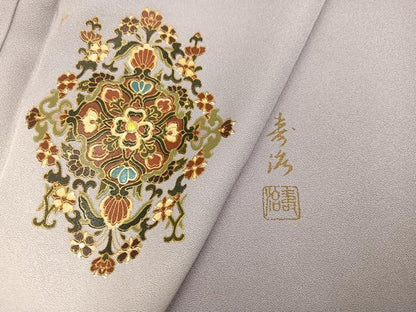 平和屋着物●訪問着　作家物　螺鈿　舞花文　暈し染め　金彩　正絹　逸品　AABM2521ph