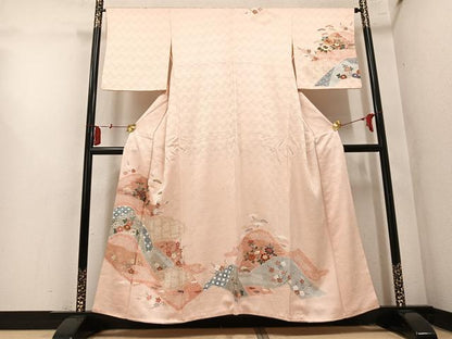 平和屋着物●創業460年・千總　訪問着　絞り　草花文　金彩　正絹　逸品　AABM2525ph