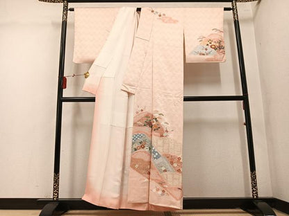 平和屋着物●創業460年・千總　訪問着　絞り　草花文　金彩　正絹　逸品　AABM2525ph