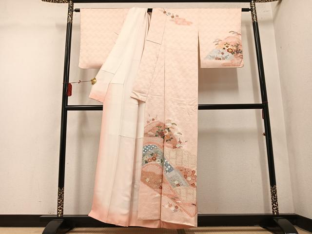 平和屋着物●創業460年・千總　訪問着　絞り　草花文　金彩　正絹　逸品　AABM2525ph