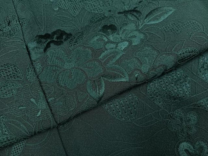 平和屋着物●中国三大刺繍　汕頭刺繍　スワトウ刺繍　総刺繍　振袖　草花文　虫襖色　正絹　逸品　AABM2530ph