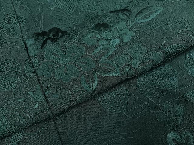平和屋着物●中国三大刺繍　汕頭刺繍　スワトウ刺繍　総刺繍　振袖　草花文　虫襖色　正絹　逸品　AABM2530ph