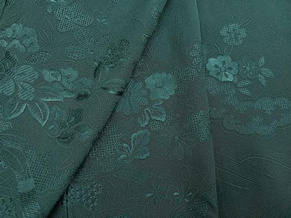 平和屋着物●中国三大刺繍　汕頭刺繍　スワトウ刺繍　総刺繍　振袖　草花文　虫襖色　正絹　逸品　AABM2530ph