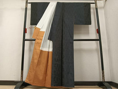 平和屋着物●本場大島紬　立涌文　正絹　逸品　AABM2534ph