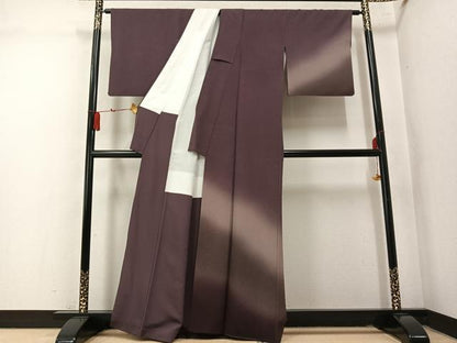 平和屋着物●訪問着　霞文　暈し染め　浜ちりめん　正絹　逸品　AABM2537ph