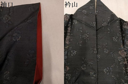 平和屋着物●本場大島紬　草花文　やまと誂製　正絹　逸品　AABM2538ph
