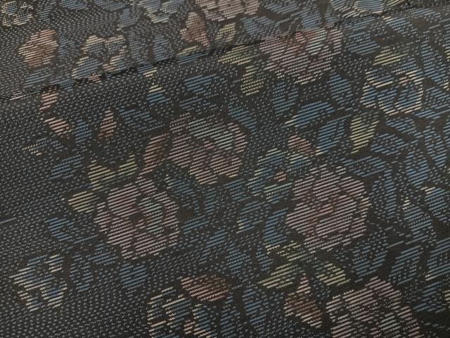平和屋着物●本場大島紬　草花文　やまと誂製　正絹　逸品　AABM2538ph