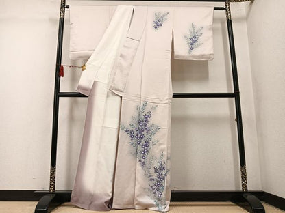平和屋着物●訪問着　草花文　暈し染め　正絹　逸品　未使用　AABM2542ph