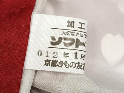 平和屋着物●豪華振袖　駒刺繍　貝桶花文　金彩　正絹　逸品　AABM2545ph