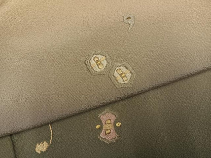 平和屋着物●訪問着　総刺繍　宝尽くし　暈し染め　金糸　正絹　逸品　AABM2547ph
