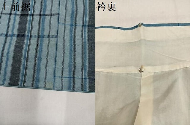 平和屋着物●上質な紬　格子　正絹　逸品　AABM2550ph