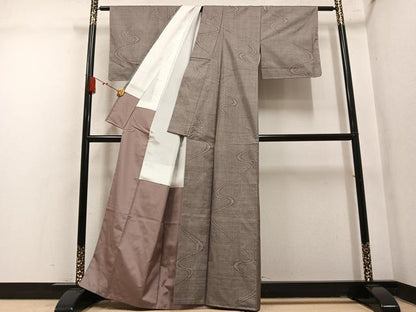 平和屋着物●本場大島紬　9マルキ　流水文　大山謹製　証紙付き　正絹　逸品　AABM2555ph