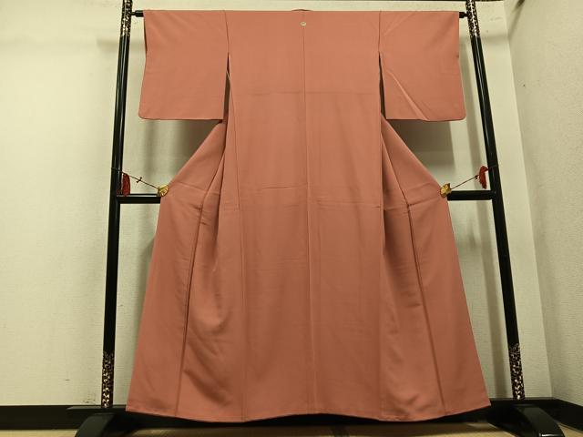 平和屋着物●上質な色無地　曙色　正絹　逸品　AABM2557ph