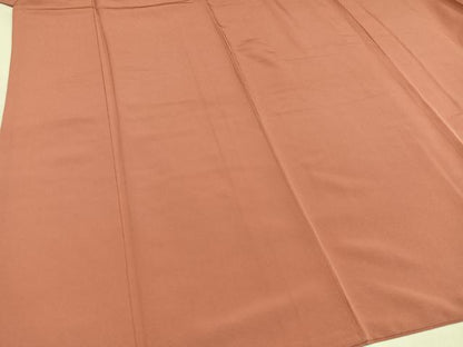 平和屋着物●上質な色無地　曙色　正絹　逸品　AABM2557ph