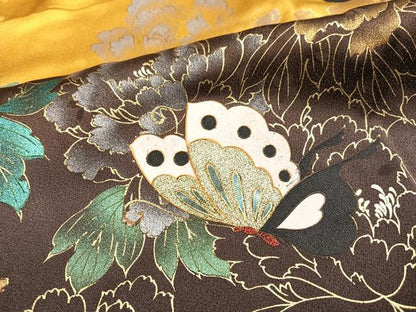 平和屋着物●豪華振袖　花蝶文　暈し染め　金銀彩　正絹　逸品　AABM2558ph