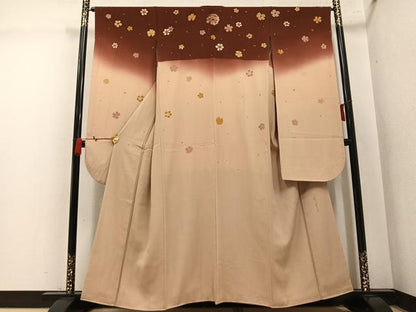 平和屋着物●こむさでもーど・COMME CA DU MODE　振袖　舞花文　暈し染め　正絹　逸品　AABM2565ph