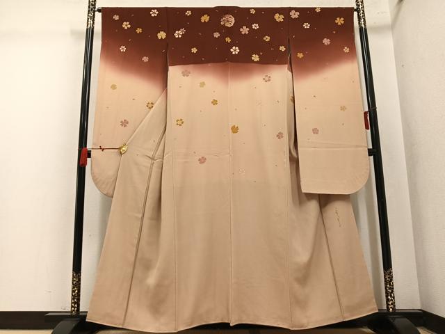 平和屋着物●こむさでもーど・COMME CA DU MODE　振袖　舞花文　暈し染め　正絹　逸品　AABM2565ph