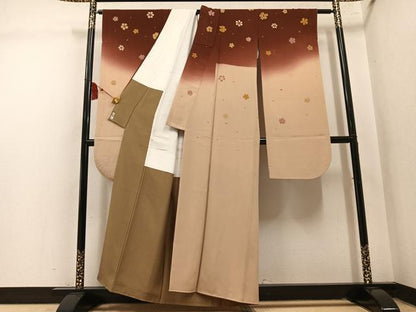 平和屋着物●こむさでもーど・COMME CA DU MODE　振袖　舞花文　暈し染め　正絹　逸品　AABM2565ph
