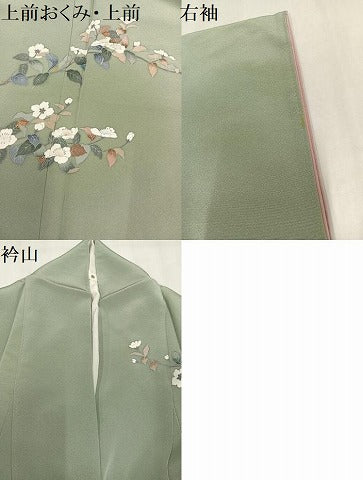 平和屋着物●訪問着　友禅　作家物　枝花文　暈し染め　正絹　逸品　AABM2566ph