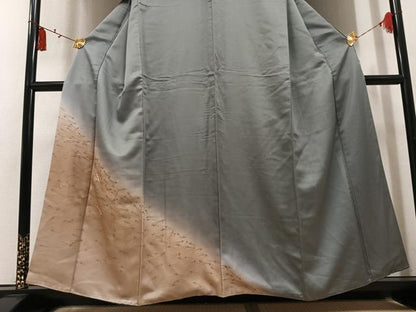 平和屋着物●訪問着　駒刺繍　松葉　暈し染め　金彩　正絹　逸品　AABM2571ph