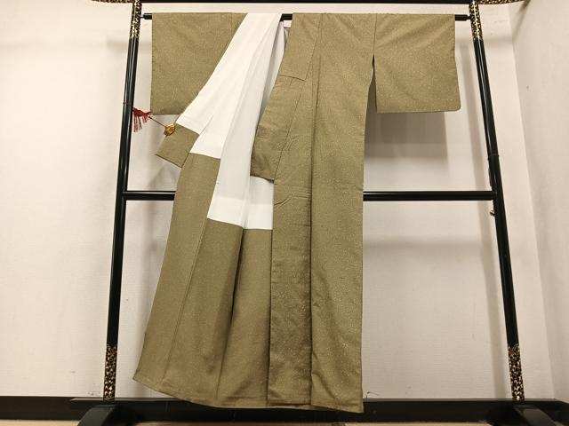 平和屋着物●石川県指定無形文化財　牛首紬　白山工房　手織り　霞文　正絹　逸品　AABM2572ph