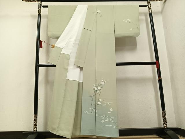 平和屋着物●訪問着　草花文　暈し染め　正絹　逸品　AABM2578ph