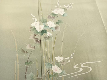 平和屋着物●訪問着　草花文　暈し染め　正絹　逸品　AABM2578ph