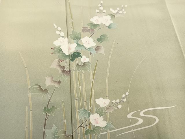 平和屋着物●訪問着　草花文　暈し染め　正絹　逸品　AABM2578ph