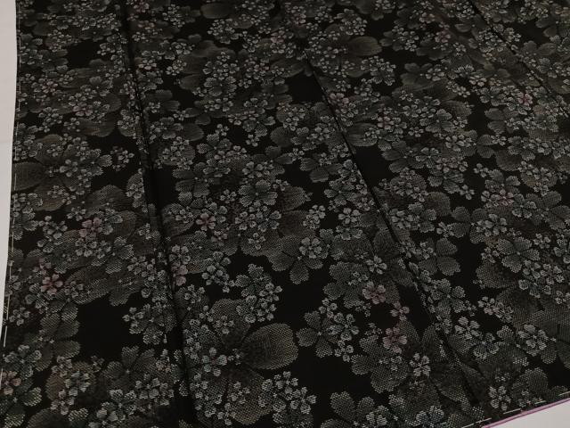 平和屋着物●本場大島紬　9マルキ　花尽くし　正絹　逸品　AABM2580ph