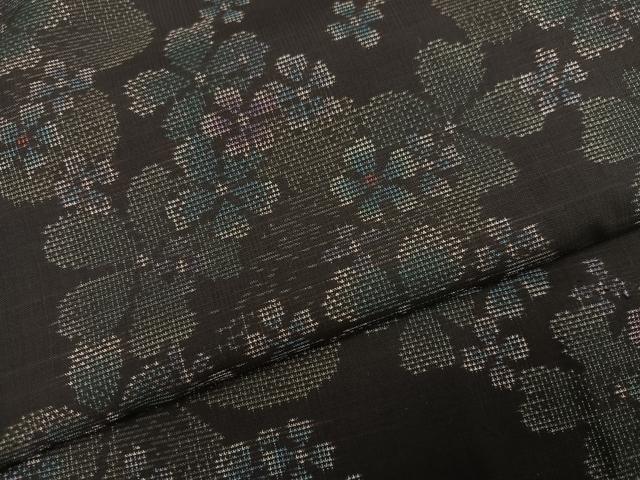 平和屋着物●本場大島紬　9マルキ　花尽くし　正絹　逸品　AABM2580ph