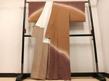 平和屋着物●訪問着　芝文　暈し染め　正絹　逸品　AABM2582ph