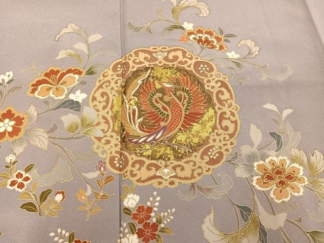平和屋着物●豪華色留袖　鳳凰花文　正絹　逸品　AABM2585ph