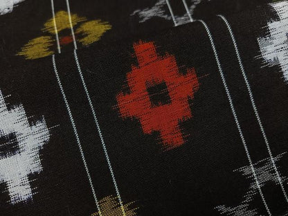 平和屋着物●久留米絣　間道　綿　逸品　AABM2586ph