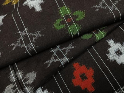 平和屋着物●久留米絣　間道　綿　逸品　AABM2586ph