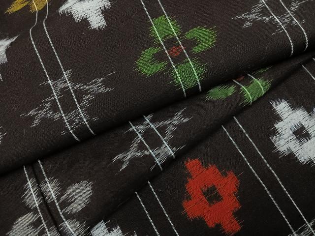 平和屋着物●久留米絣　間道　綿　逸品　AABM2586ph