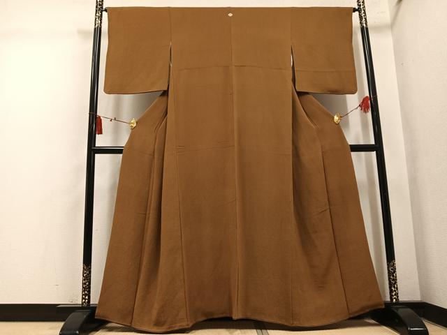 平和屋着物●上質な色無地　丁字染色　鬼しぼ縮緬　正絹　逸品　AABM2593ph